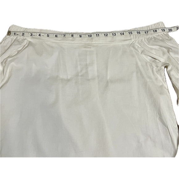 Adrienne White‎ Off The Shoulder Blouse With 3/4 Sleeves With Ties Size Large - Picture 6 of 9